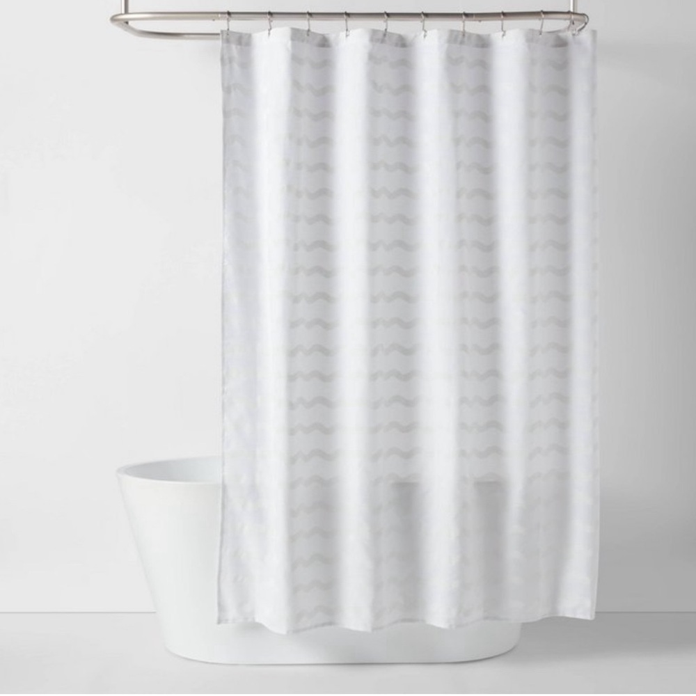 NEW Pillowfort - White Wave Kid’s Shower Curtain
